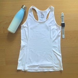 Nike White Dri-FIT Tank Top